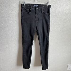J. Crew Mercantile Black Skinny Jeans Women's 29 High Rise Stretch Denim Casual